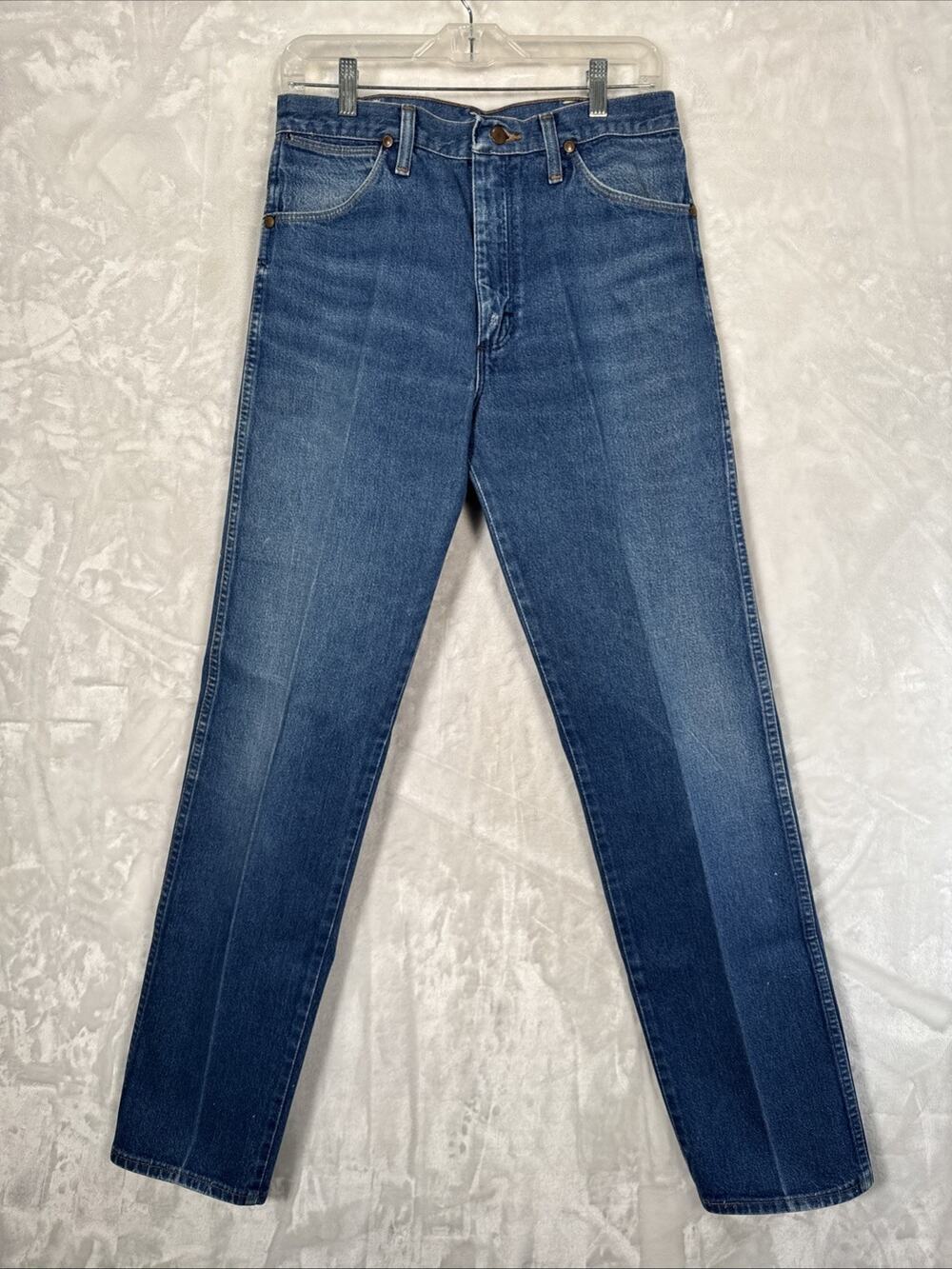 Vintage Wrangler Creased Jeans Mens Fits 33x34 Cowboy Cut 13MWZ USA Made #2